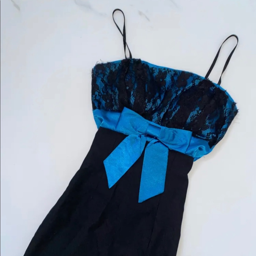 Blue Bow Formal Dress
